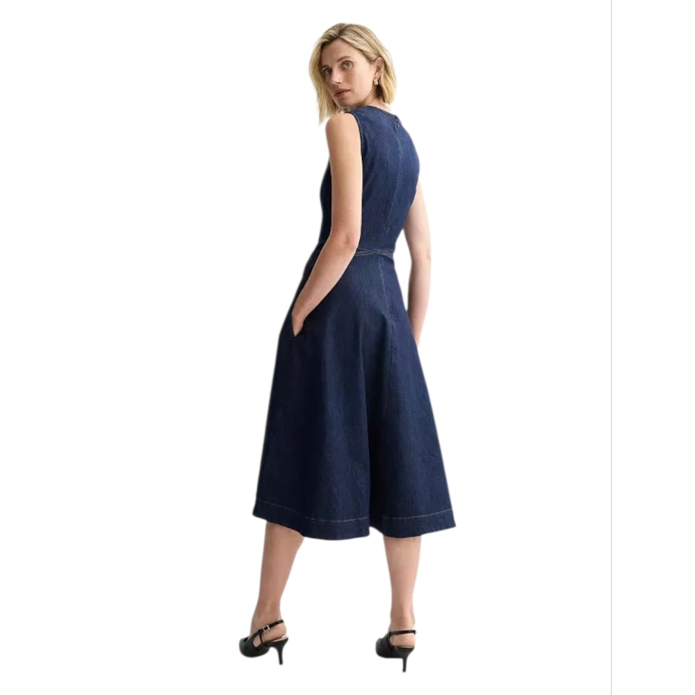 NINE WEST Navy Blue Sleeveless Dress - Picture 3 of 11